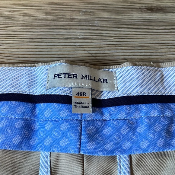 Peter Millar Salem Khaki Twill Performance Shorts Mens 48R Neutral Lightweight - Picture 4 of 8